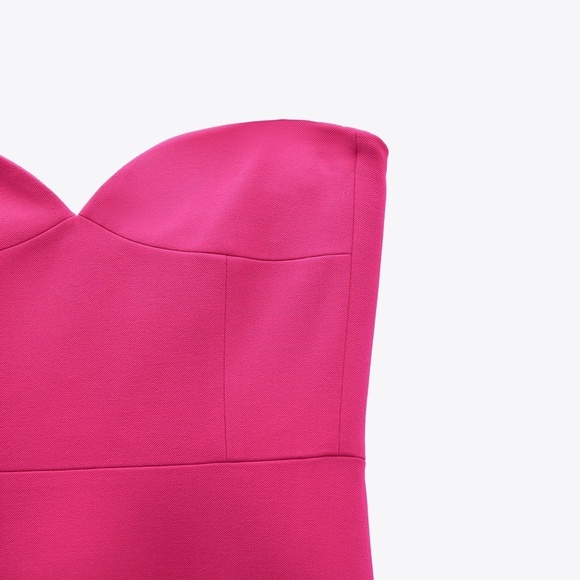 ZARA Corset Bustier Midi Dress Fuchsia BNWT - Picture 5 of 8